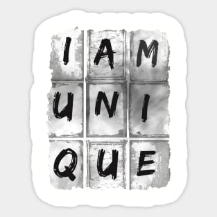 I'm Unique T-shirt Gray & White Sticker